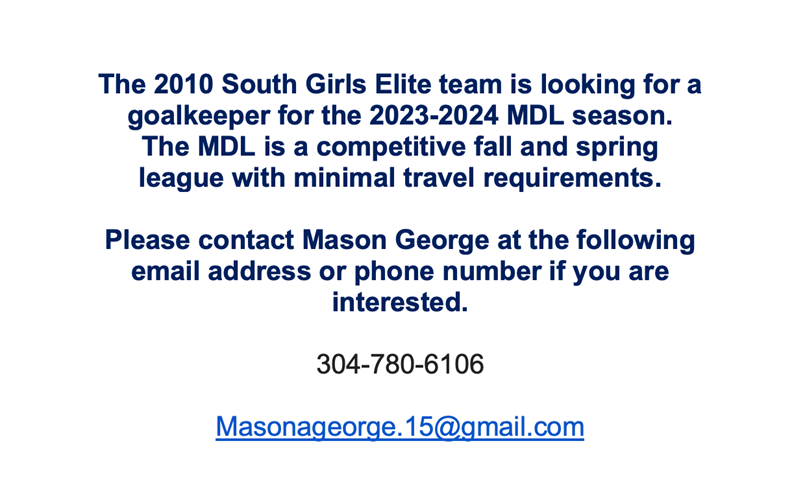 2010 Girls South GK 