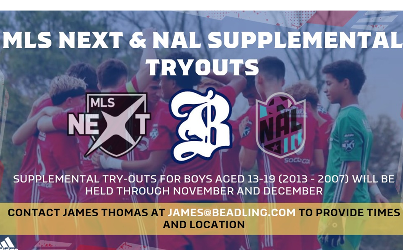 MLS NEXT & NAL SUPPLEMENTAL TRYOUTS